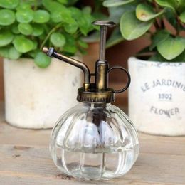 Watering Equipments 1 PC Glass Can Pot Vintage Plant Mister Brass Pressure Sprayer Retro Pumpkin Spray Bottle Antique Copper Sprink