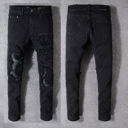 Clothing Jeans Men Women Destroyed Black Slim Denim Straight Biker Skinny Pants