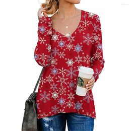 Women's T Shirts Autumn Fashion Printed Double Sided Zipper V-Neck Stitching Women's Long-Sleeve T-Shirt Ladies Loose Casual Street