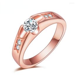 Cluster Rings Trendy Ring 925 Silver Jewellery With Cubic Zirconia Gemstone Rose Gold Finger For Women Wedding Engagement Party Ornaments