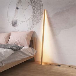 Floor Lamps Modern Solid Wooden Standing Lamp Home Simple Vertical Led Nordic Minimalist Wood Living Room Light Fixture