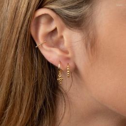 Hoop Earrings Classic Mini Beads Earring Female 925 Sterling Silver Circle Gold Colour Small For Women Charm Jewellery Girls