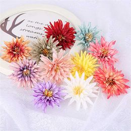 Decorative Flowers Wreaths 10/20Pcs Artificial Silk Chrysanthemum Flower Heads Fake Flowers For Hair Accessories Bouquet Making Wedding Party Decorations