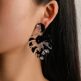 Backs Earrings Europe And America Leaves Clip Multi-Color Acetate Sheet Circular Women Jewellery 2023