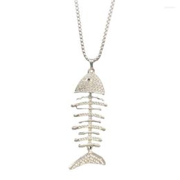 Pendant Necklaces Autumn And Winter Fish Bone Necklace Women's Fashion Simple Small Fragrance Long Sweater Chain Accessories