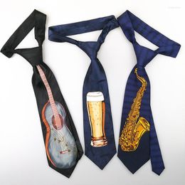 Bow Ties Collar Rope Beer Musical Instrument Pattern 10cm Tie Men's Gem Striped For Men Necktie Accessories Wedding