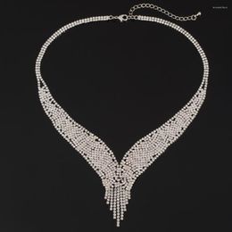 Choker Trendy Crystal Statement Necklaces Pendants Women Fine Jewellery Multi Layer Link Chain Rhinestone Necklace Bijoux Colares N309