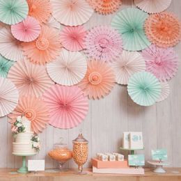 Decorative Flowers Wreaths 1Pc 20cm/25cm/30cm Tissue Paper Fans Honeycomb Pinwheels Hollow Hanging Flowers Birthday Party Wedding Baby Shower Decoration T230217