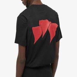 Mens T Shirts Letter Three Hearts Red Printing Tees Women Short Sleeve Hip Hop Style Black White Tees Size S-2XL