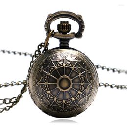 Pocket Watches 2023 Christmas Gifts Bronze Spider Web Ball Necklace Pendant Watch Clock With Chain Womens Lady Drop P65