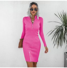 Casual Dresses Fall/Winter 2023 Fashion Sexy Tight Mini Dress Elegant Vestido Slim Women's Long Sleeve Pencil Skirt