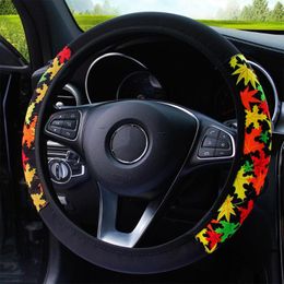 Steering Wheel Covers No Inner Ring Diving Material Fashion Colour Matching Elastic Cover Car Handle
