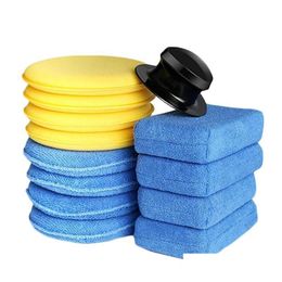 Care Products 13X Soft Microfiber Car Polishing Waxing Sponge Detailing With Handle Applicator Pad Supplies Drop Delivery Mobiles Mo Dh39P