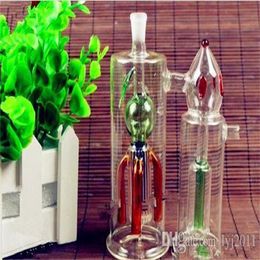 Strawberry twin water bottle Wholesale Glass bongs Oil Burner Glass Water Pipes Oil Rigs Smoking Rigs