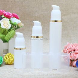 Storage Bottles Gold Line Plastic Empty DIY Portable Cosmetic Containers With Transparent Cap Airless Bottle Packing 10pcs/lot 15ml 30ml