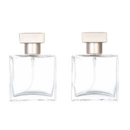 25ml Packing Empty Perfume Glass Clear Bottle Gold Spary Press Pump With Cover Portable Cosmetic Refillable Packaging Container