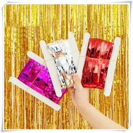 Party Decoration Rain Silk Curtain Background Wall Birthday Wedding Colour Strip Ribbon Living Room Layout Supplies