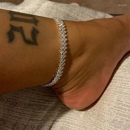 Anklets Bohemia Simple Rhinestone Tennis Chain Anklet Foot For Women Summer Fashion Leg Beach Ankle Bracelet Jewelry 2023