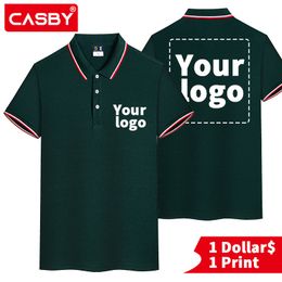 Men's Polos 100% cotton Summer Men's Polo Shirt Casual Short Sleeve Personal Company Group Custom Men and Women Custom Top 6008 230220