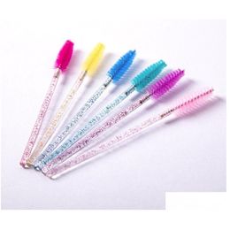 Sponges Applicators Cotton Colorf Disposable 50 Pcs/Pack Crystal Eyelash Makeup Brush Diamond Handle Mascara Wands Extension Tool Dh3Ar