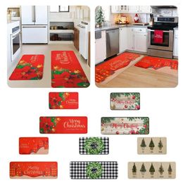 Carpets Christmas Kitchen Carpet (2 Pieces) Merry Washable Cushion Comfortable Set