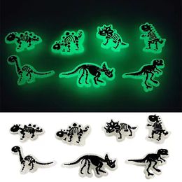 croces Luminous Dinosaur Shoe Charms Triceratops Raptor PVC Shoe Decoration Designer for jibz Kids X-mas Party Gifts