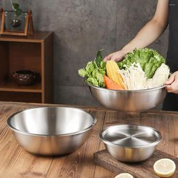 Bowls 304 Stainless Steel Bowl With Lids Thickened Kitchen Salad Mixing Cover Vegetable Soul Pot Basin Set