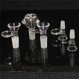 hookah clear 14mm glass bowl male joint tobacco hand bowl piece smoking accessories For Bong Water Pipe oil rig