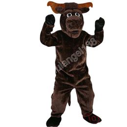 Christmas Animal Bull Mascot Costume Cartoon Character Outfit Suit Halloween Adults Size Birthday Party Outdoor Outfit Charitable