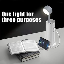 Table Lamps LED Portable Desk Lamp Foldable Emergency Power Bank Phone Holder Book Light Office Smart