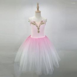 Stage Wear 2023 Pink Ballet Tutu Skirt Women Dress Long Vestidos For Girls Performance Clothing Swan Belly Dance Skirts