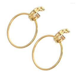 Hoop Earrings Ear Piercing Kit Stainless Steel For Women Big Earring Exaggerated Circle Beads Designer Accessory