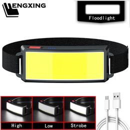 Headlamps Portable LED Headlight Trend Cob Headlights Outdoor Household With Built-in 1200mah Battery USB Rechargeable Head Lamp