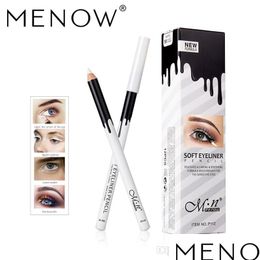 Eyeliner Menow Brand Makeup Silky Wood Cosmetic White Pencil Silkworm Highlight Pen 12 Pcs/Set Waterproof Eye Liner P112 Drop Delive Dhoqy