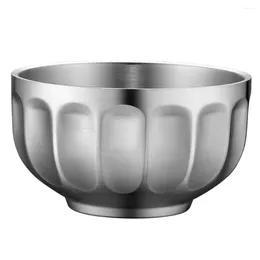 Bowls Bowl Soup Stainless Steel Metal Cereal Noodle Resistant Salad Layer Double Lunch Heat Container Big Deeper Duty Heavy