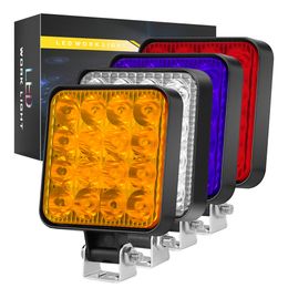48W 16LED Work Light Pod Lighting Truck Off Road Tractor 12V Waterproof Dust Proof Shockproof Car Accessories