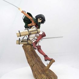 Anime Manga 29CM Attack on Titan Anime Figure Mikasa PVC Action Figure Levi Figurine Collection Model Toys for Gifts