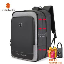 Waist Bags ARCTIC HUNTER 40L Large Capacity Mens Expandable Backpacks USB Charging Male 17 inch Laptop Waterproof Business Travel Bag 230220