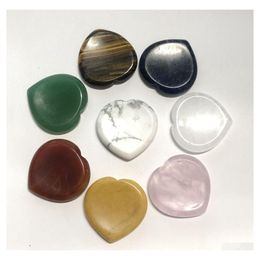 Stone 40X7Mm Heart Worry Thumb Gemstone Natural Healing Crystals Therapy Reiki Treatment Spiritual Minerals Mas Palm Gem Drop Delive Dh8Za