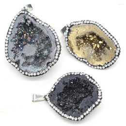Pendant Necklaces Natural Stone Pendants Druzy Crystal Irregular Charms For Jewellery Making DIY Accessory Necklace Bracelet Accessories