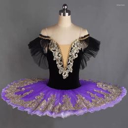 Stage Wear 2023 Purple Ballet Tutu Skirt Dress Children's Swan Lake Costume Kids Belly Dance Costumes Professional