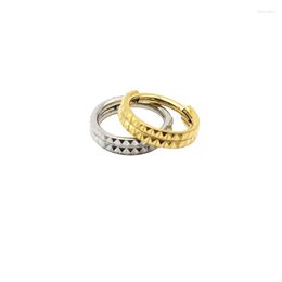 Hoop Earrings Design Double Line Earring Clickers Segment Ring Fashion Body Piercing Jewellery Stainless Steel Gold Colour Men Wholesale