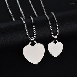 Pendant Necklaces Dog Tag Chain Necklace Stainless Steel Black Gold Silver Color Blank Heart Shape For Women Man Pendants Choker Jewelry