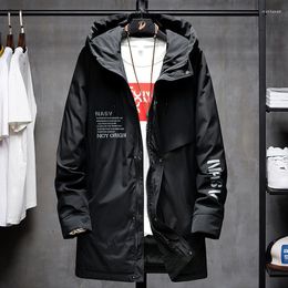 Men's Down Edition Cultivate Morality Long Winter Jacket Coat Cotton-padded Clothes Tooling