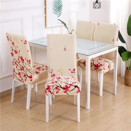 Chair Covers 1Dining Cover Spandex Elastic Pastoral Print Modern Slipcovers Furniture Kitchen Wedding Housse De Chaise 1/2/4/6PCS