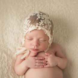 Hats Baby Girls Boys Flower Lace Hat Eyelet Breathable Cotton Bonnet Adjustable Sun Pography Props Girl