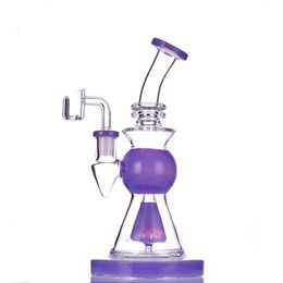 9.5 Inch Pyramid Cone Perc Rig Icon Glass Bong Hookahs 14.5mm Female Joint Dab Milk Purple Color rigs