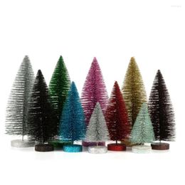 Christmas Decorations Durable Decoration Artificial Decorative Glitter Mini Pine Tree