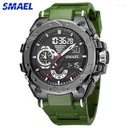 Wristwatches Analogue Quartz Watch For Men Digital Sports Watches Mens Dual Display Alarm Wristwatch Waterproof Military Luxury Man ClockWrist