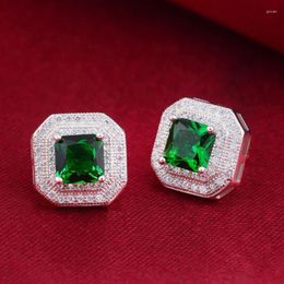 Stud Earrings Trend Bling Cubic Zirconia For Women 4 Colours Luxury Gorgeous Bride Wedding Accessories Fashion Jewellery